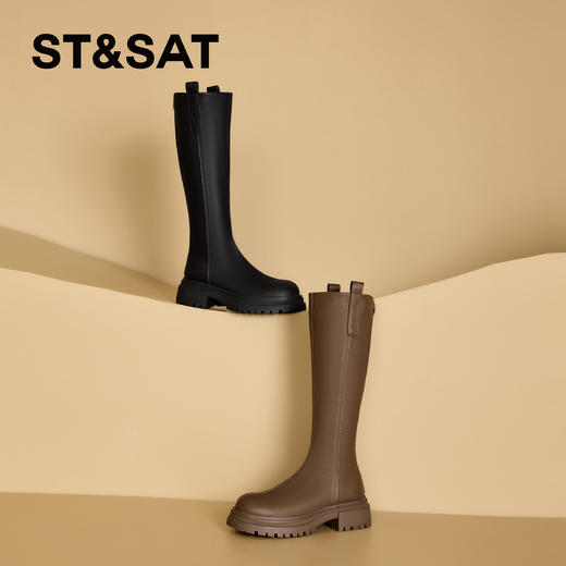 星期六经典复古长筒骑士靴SS34117G95 商品图1