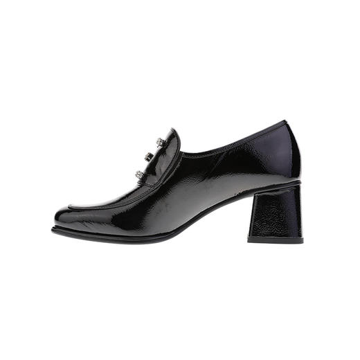 sheme新生系列女士漆皮高跟乐福鞋E型水晶扣件休闲时尚可定制 商品图1