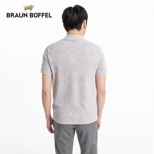 BRAUN BUFFEL/布兰施男士商务休闲翻领短袖POLO衫舒适百搭上衣T恤 商品图3