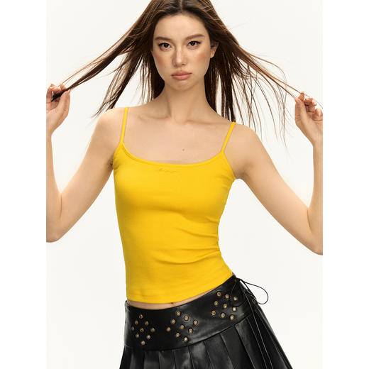 Ariseism 美式复古修身黄色吊带背心女2025夏季新款辣妹外穿上衣 商品图0