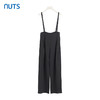 NUTS商场同款夏季黑色休闲直筒阔腿简约百搭背带裤423072207 商品缩略图0