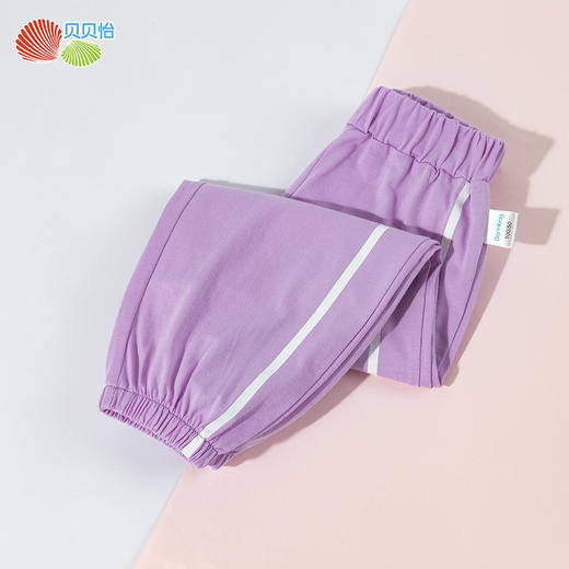 贝贝怡春秋新款儿童休闲裤女童百搭束脚裤撞色纯棉运动卫裤ZB3EK019 商品图10