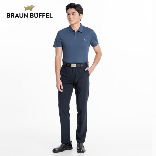 BRAUN BUFFEL/布兰施男士商务休闲短袖POLO衫舒适百搭翻领上衣T恤 商品图4