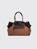 callisto棕色牛皮织物拼接手提包 商品缩略图3