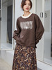 复古艺术感！棕调印花百褶半身裙，邂逅秋日浪漫 商品缩略图1