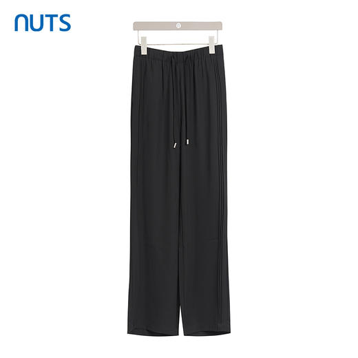 NUTS商场同款夏季纯色松紧腰系带百搭气质宽松休闲长裤428072423 商品图2
