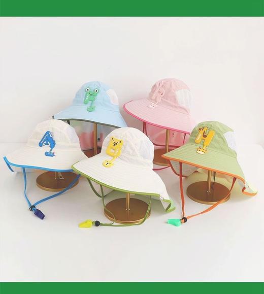【一体设计披肩，全面防护！】夏季儿童防晒帽 新款大帽檐披肩护脖帽 可爱宝宝透气 防紫外线遮阳帽-QA 商品图3