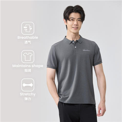 佐丹奴男装25年新款字母刺绣弹性透气POLO衫01015256 商品图0
