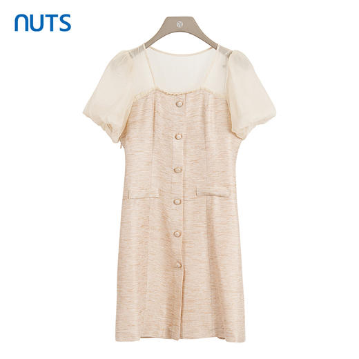 NUTS商场同款夏季短袖小清新气质拼接时尚连衣裙421101109 商品图0
