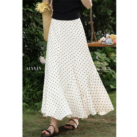 鹿向南「风铃轻语」法式波点百搭半身裙夏新款时尚宽松通勤长裙女DYL661932