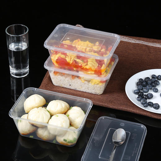 美丽雅方形加厚餐盒带盖SGS认证1000ml 20套/袋 商品图6