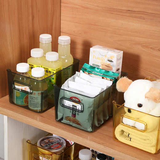 【批发】美丽雅晶透收纳筐浴室桌面化妆品零食办公收纳盒颜色随机 1个 商品图9