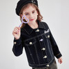 笛莎Deesha 童装女童外套2025秋新款女童宽松翻领字母标撞色装饰牛仔外套 商品缩略图1