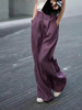 老钱风富贵拉满葡萄紫比利时100%亚麻阔腿裤 商品缩略图6