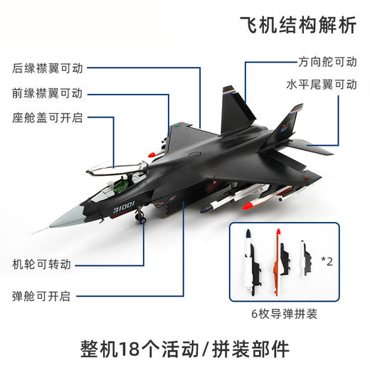 【中航工业官方正品-长春航展、九三阅兵纪念品 】特尔博1:48歼31鹘鹰隐形战斗机模型丨合金仿真军事模型丨收藏精品丨送礼佳品丨家居摆件 商品图3