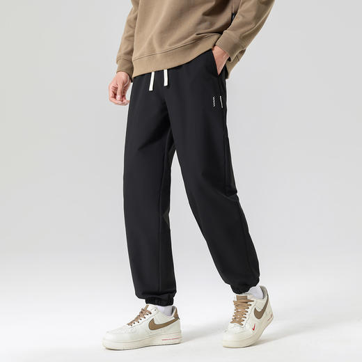 gxgjeans男装【肌理感】男士休闲裤25夏款抽绳系带束脚裤舒适百搭通勤卫裤男K&C 商品图2