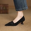 【预售5天】5cm|职业通勤尖头高跟鞋女粗跟新款气质水钻浅口单鞋JLY&18-630A 商品缩略图1