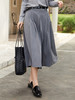 2025 新款 灰色高腰百褶裙 中长款 学院风 减龄半身裙 商品缩略图0