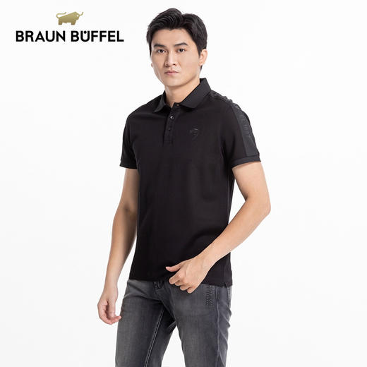 BRAUN BUFFEL/布兰施男士简约商务翻领短袖T恤男POLO衫休闲上衣 商品图1
