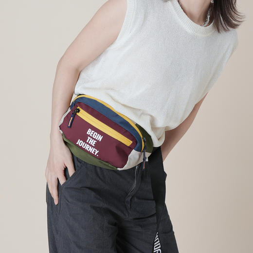 趁早即刻出发腰包撞色拼接斜挎小包轻便户外跑步运动防泼水胸包 商品图4