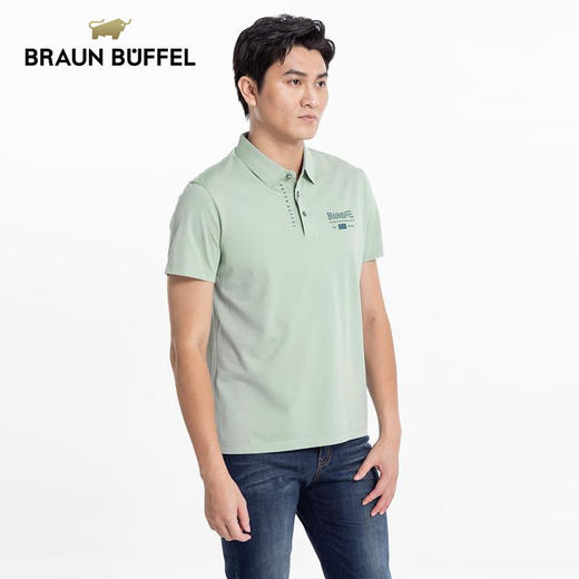 BRAUN BUFFEL/布兰施男士商务休闲短袖T恤舒适百搭翻领POLO衫 商品图2