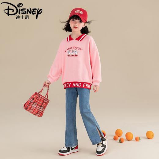 迪士尼女童卫衣冬季加绒厚款儿童冬装女孩上衣中大童衣服潮酷保暖 商品图6