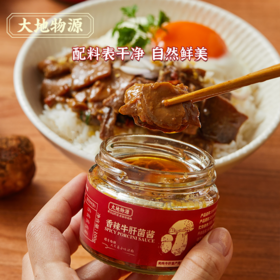 大地物源 香辣牛肝菌酱 热辣滇式 辣而不刺激 大片菌子拌面一绝