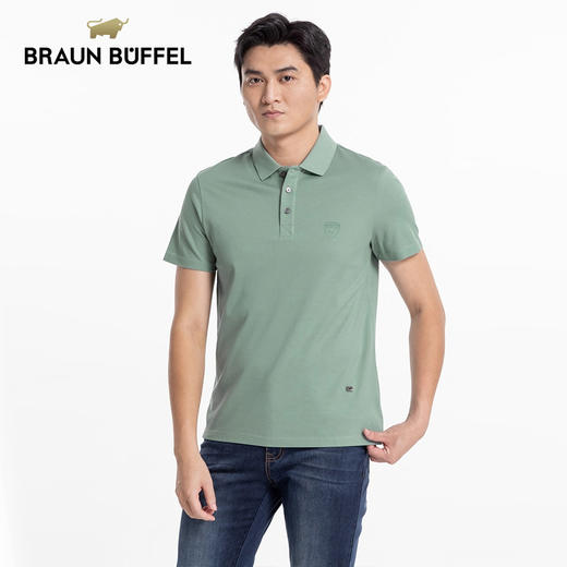BRAUN BUFFEL/布兰施男士轻奢商务休闲翻领短袖polo衫舒适百搭T恤 商品图1