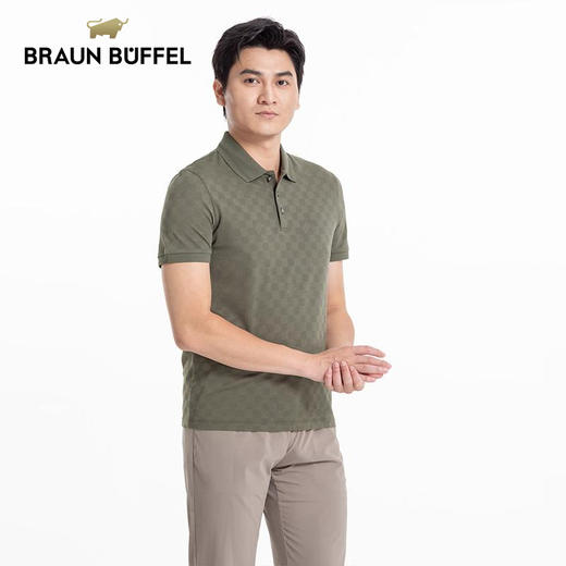 BRAUN BUFFEL/布兰施男士轻奢商务休闲翻领短袖polo衫舒适百搭T恤 商品图1