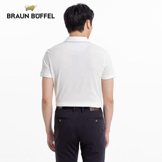 BRAUN BUFFEL/布兰施男士轻奢印花短袖POLO衫舒适百搭翻领短袖T恤 商品图3
