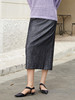 简约高级感！深灰色褶皱感半身裙 适配淡紫色镂空毛衣 优雅又时髦 商品缩略图0