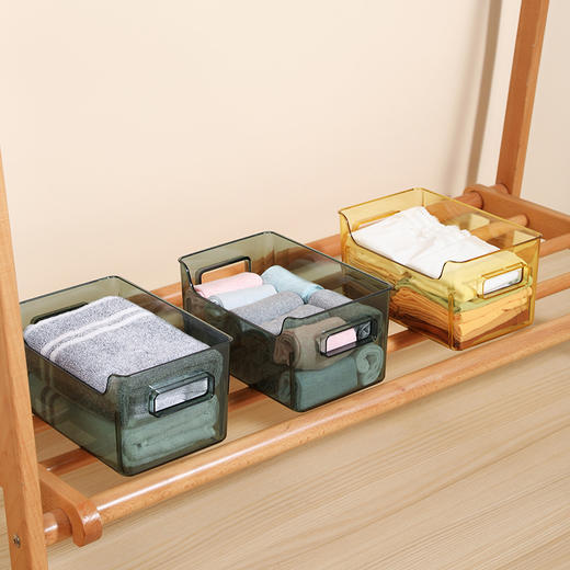 【批发】美丽雅晶透收纳筐浴室桌面化妆品零食办公收纳盒颜色随机 1个 商品图10