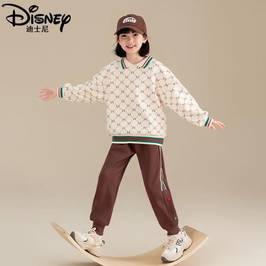 迪士尼女童加绒卫衣2024新款儿童plol领上衣长袖女大童打底衫冬季 商品图6