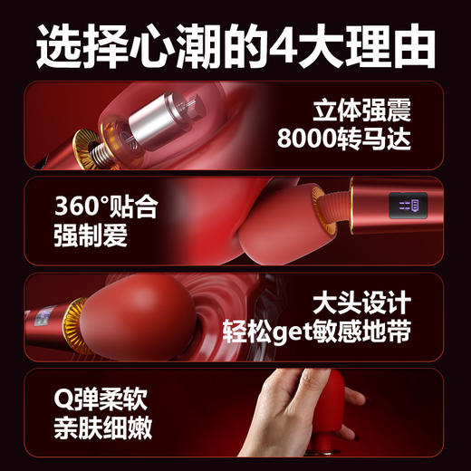 谜姬心潮数显AV棒震动棒按摩调情趣自慰器女性用品玩具成人63/箱 商品图3