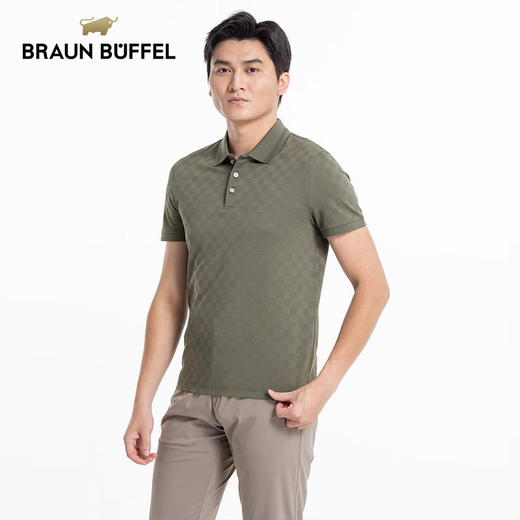 BRAUN BUFFEL/布兰施男士轻奢商务休闲翻领短袖polo衫舒适百搭T恤 商品图2