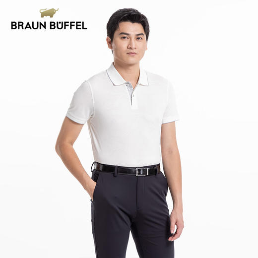 BRAUN BUFFEL/布兰施男士轻奢印花短袖POLO衫舒适百搭翻领短袖T恤 商品图2