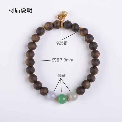 xy0449沉香+翡翠三宝手串 商品图8