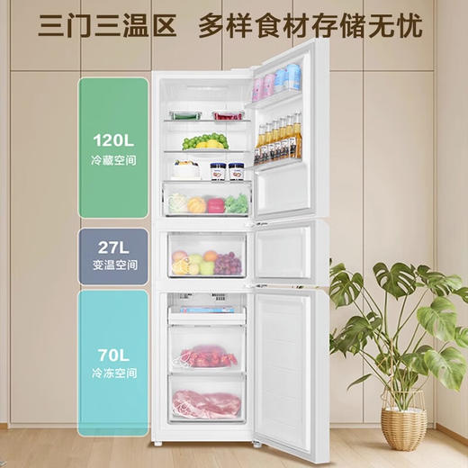 海尔智家Leader统帅冰箱 冰雪白217升一级双变频 风冷无霜租房家用电冰箱 商品图2