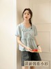 【韩系小衫】棉质25089横条花边套头短袖小衫-喜出 商品缩略图3