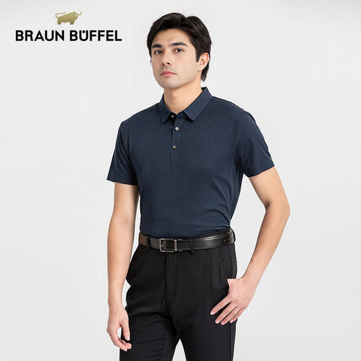 布兰施高档上衣夏季新款男士凉感透气短袖T恤翻领休闲POLO衫 商品图1