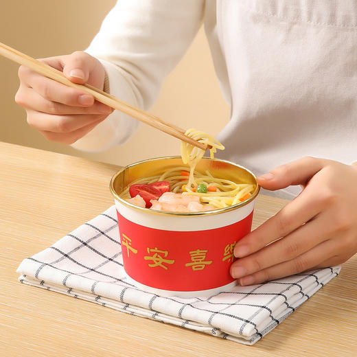 【批发】美丽雅金彩纸碗560ml新年喜庆一次性碗 20个/包 商品图6