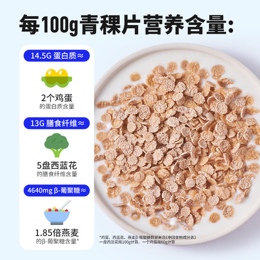 即食高纤青稞片 | 甄选高原青稞 双倍高纤维 肠道健康 即食免煮 酥酥脆脆 直接吃/做小零食/泡牛奶/拌酸奶 早餐吃冲饮谷物 商品图5