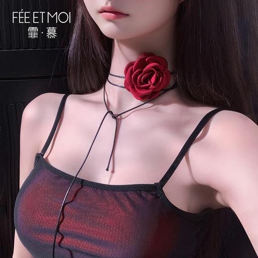 【性感颈环】霏慕自由系带INS网红玫瑰花颈环 7661 商品图1