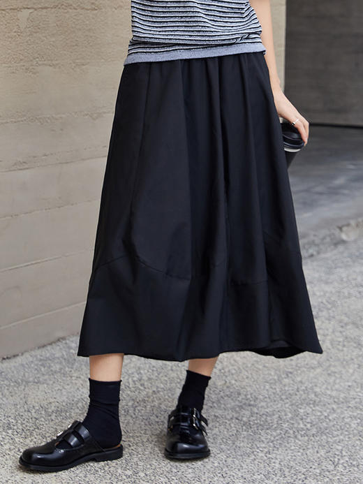 简约不简单！黑色垂感半身裙，打造随性慵懒风 商品图0