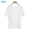 NUTS商场同款夏季白色百搭简约休闲设计感纯棉短袖T恤421021097 商品缩略图0