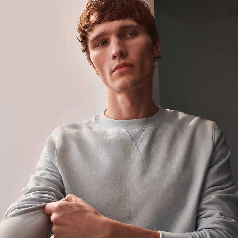 SUNSPEL男士经典款全棉圆领卫衣休闲运动衫