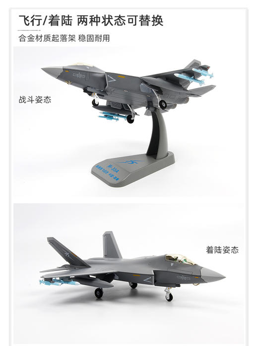 【中航工业官方正品-长春航展、九三阅兵纪念品 】特尔博1:60歼-35A飞机模型航展首发歼35战斗机航模现货 商品图7