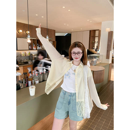 <曾小咸推荐>现货秒杀！卖完不补 ！微信打折价！蕾丝镂空拼接衬衫 日常159.99 立减70 秒杀89.99！ 商品图3