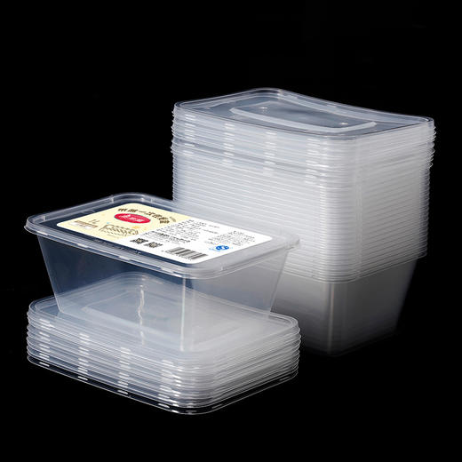 美丽雅方形加厚餐盒带盖SGS认证1000ml 20套/袋 商品图3