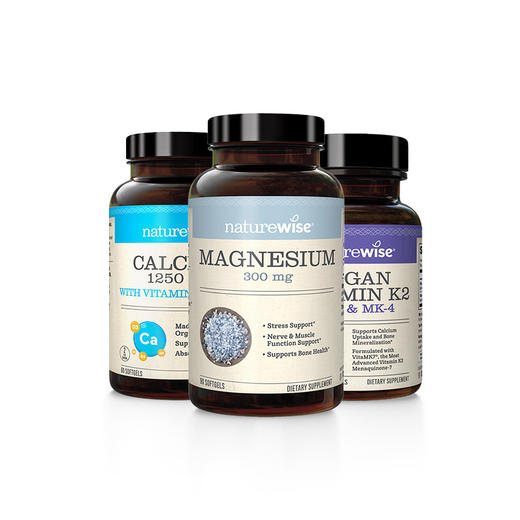 Naturewise牌海洋衍生镁软胶囊/钙1250mg+D31000IU60粒软胶囊/维生素K2软胶囊 商品图0